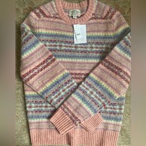 J Crew Mens Fairisle sweater, vintage pink, XS